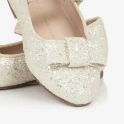 Age of Innocence Girls Ivory Glitter Bow Pumps White Online