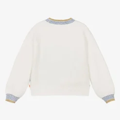 Billieblush Girls Ivory Glittery Hearts Sweater Hot