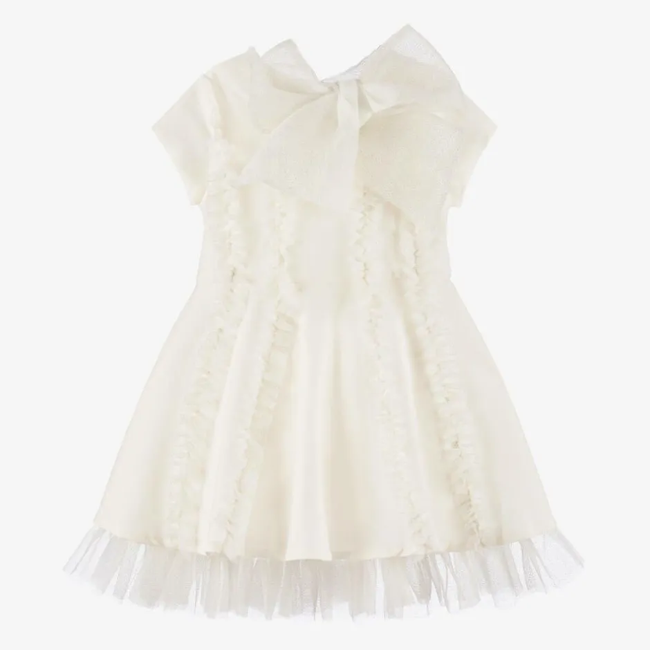 Mama Luma Girls Ivory Glittery Ruffle Dress Clearance