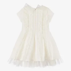 Mama Luma Girls Ivory Glittery Ruffle Dress Clearance