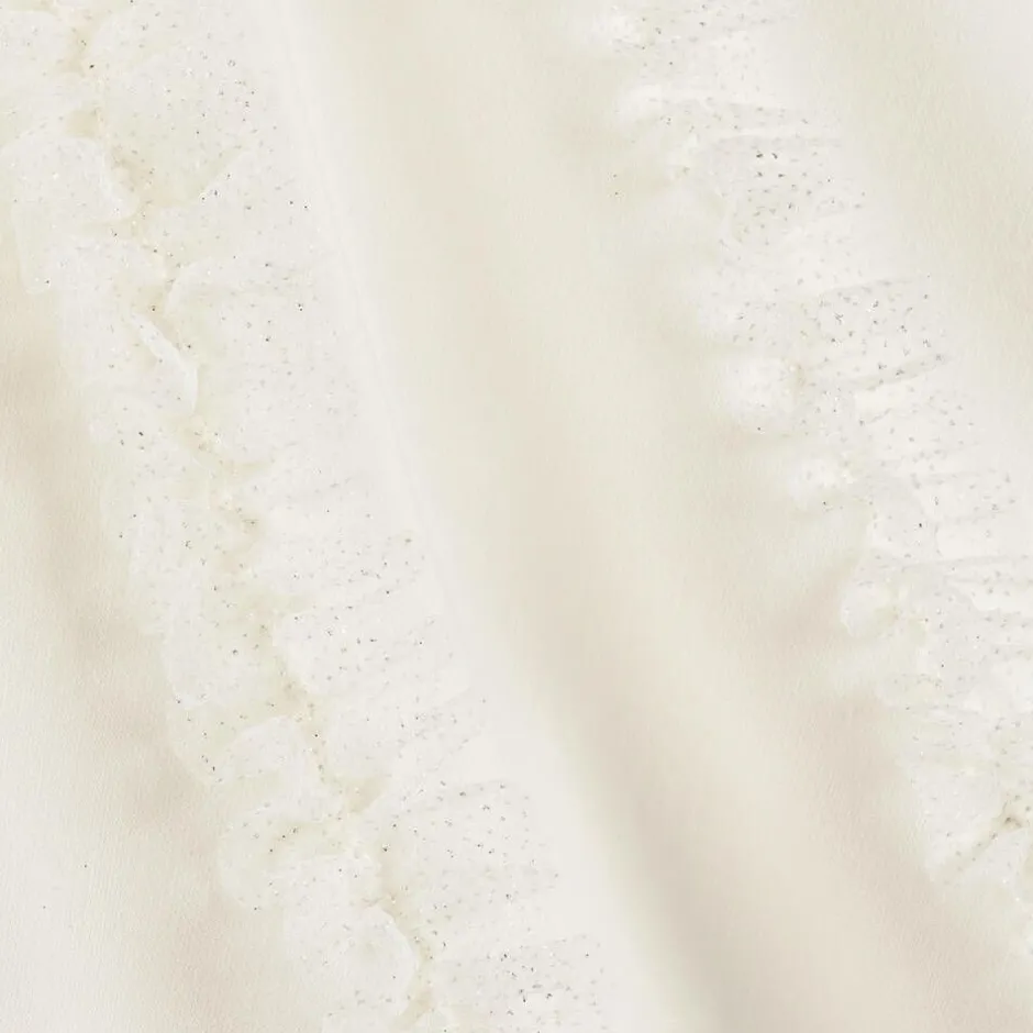 Mama Luma Girls Ivory Glittery Ruffle Dress Clearance