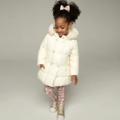 Mayoral Girls Ivory Hooded Puffer Coat Hot