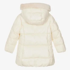 Mayoral Girls Ivory Hooded Puffer Coat Hot