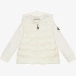 Moncler Enfant Girls Ivory Hooded Zip Up Top