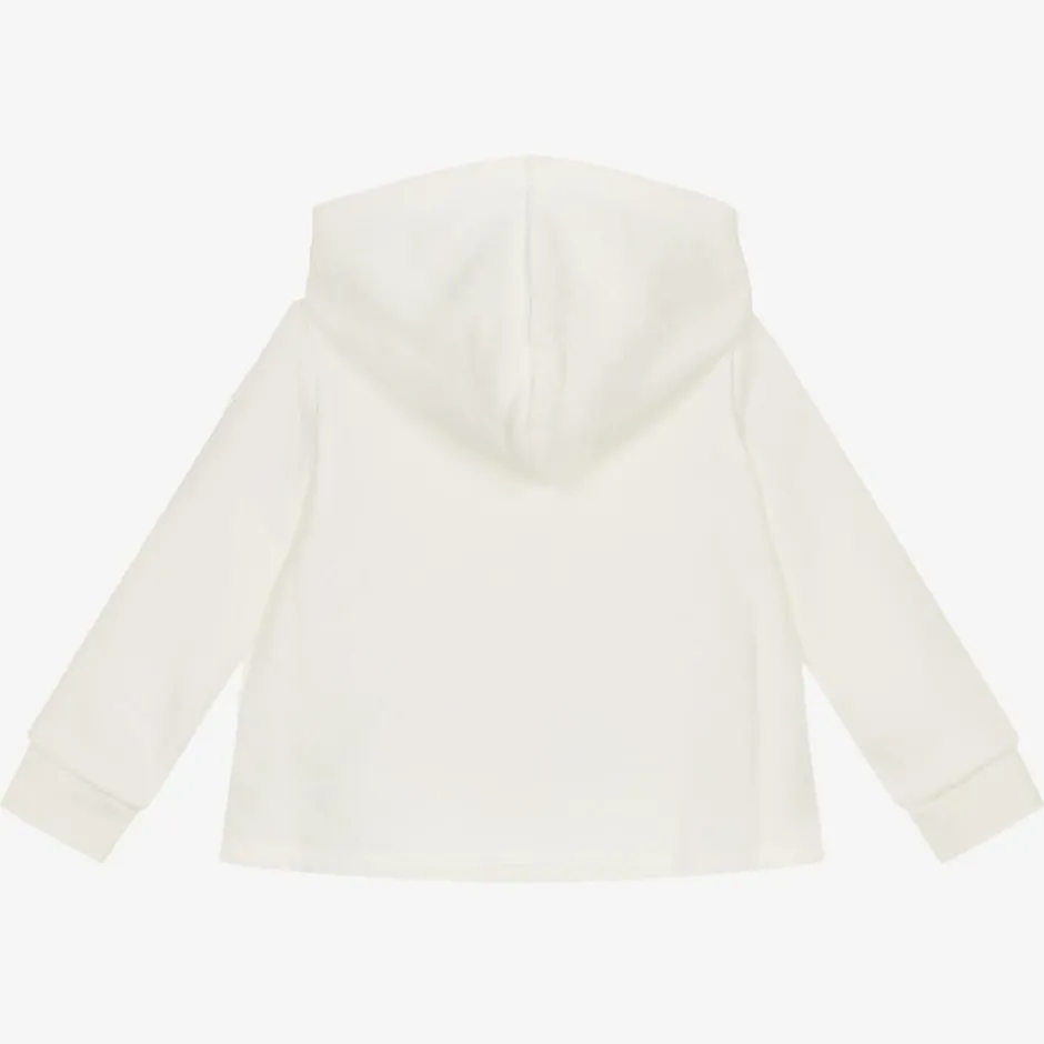 Moncler Enfant Girls Ivory Hooded Zip Up Top