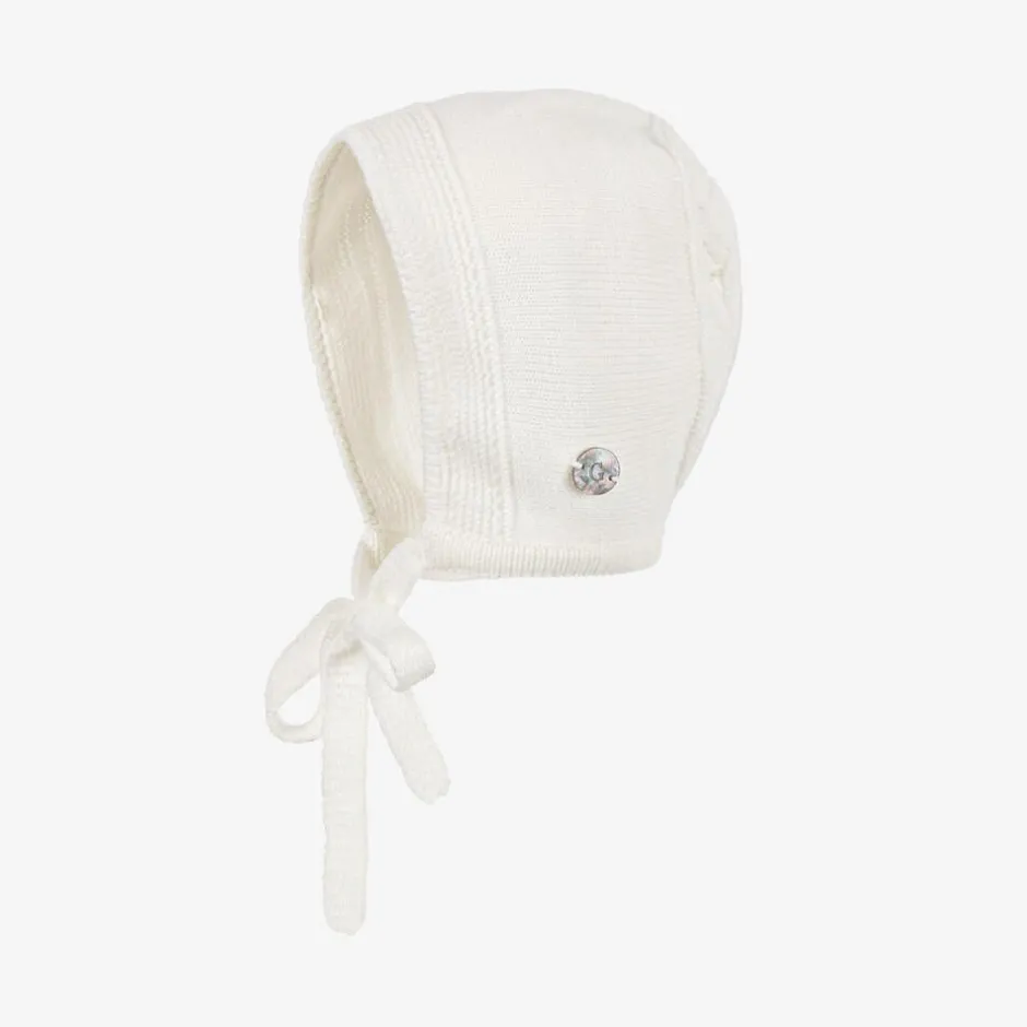 Artesanía Granlei Girls Ivory Knitted Babysuit & Hat Set New