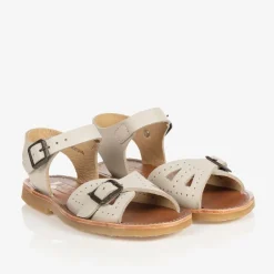Young Soles Girls Ivory Leather Buckle Sandals Discount
