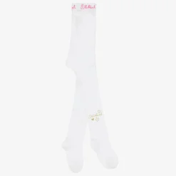 Billieblush Girls Ivory Logo Tights