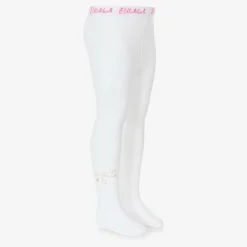 Billieblush Girls Ivory Logo Tights