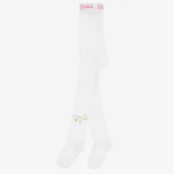 Billieblush Girls Ivory Logo Tights