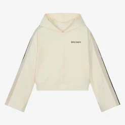 Palm Angels Girls Ivory Milano Jersey Hoodie Outlet