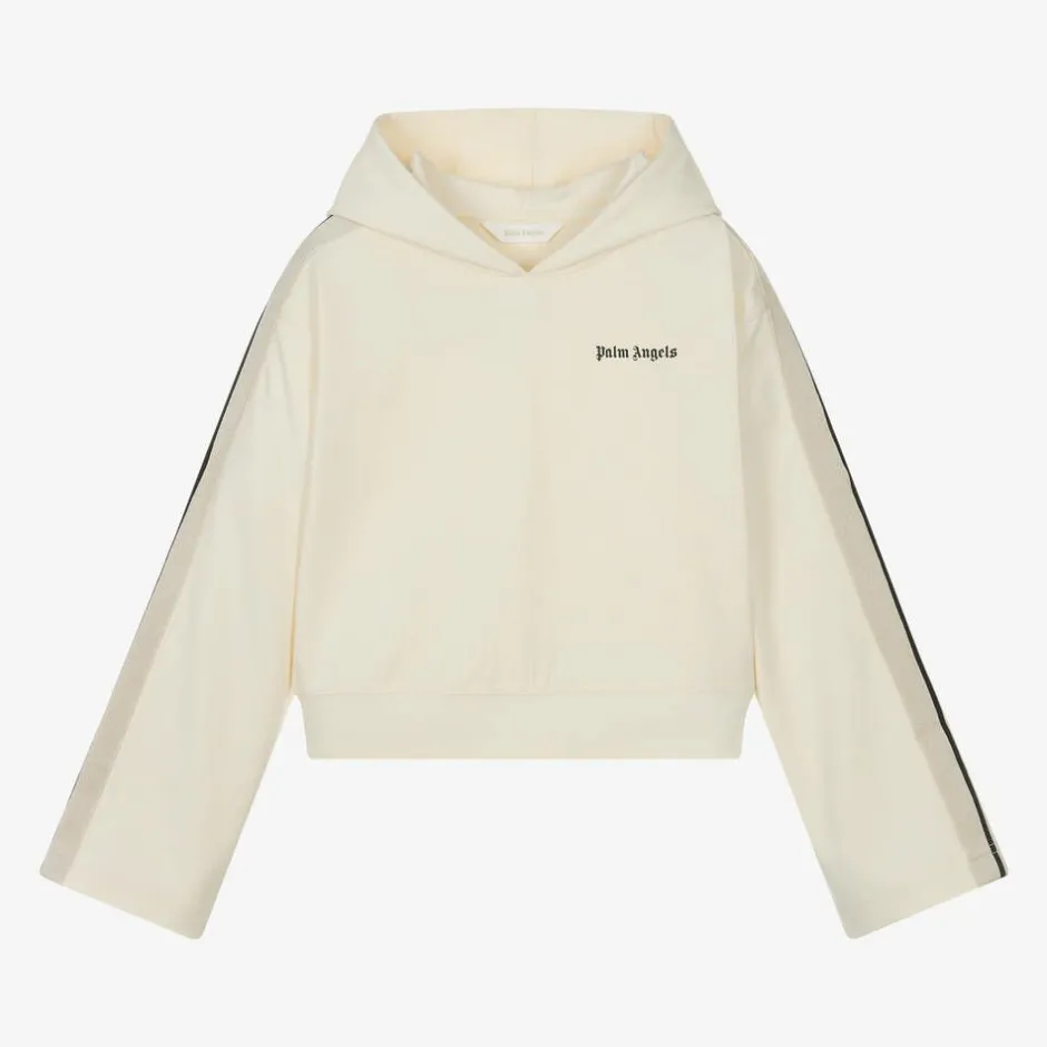 Palm Angels Girls Ivory Milano Jersey Hoodie Outlet