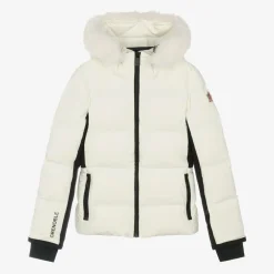 Moncler Enfant Girls Ivory New Guyane Ski Jacket Hot