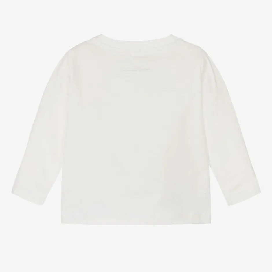 Stella McCartney Kids Girls Ivory Organic Cotton Floral Top Sale