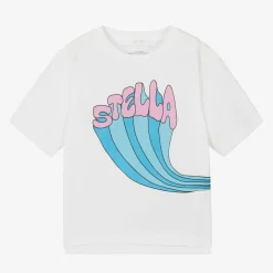 Stella McCartney Kids Girls Ivory Organic Cotton T-Shirt Outlet