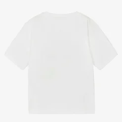 Stella McCartney Kids Girls Ivory Organic Cotton T-Shirt Outlet