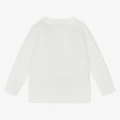 Stella McCartney Kids Girls Ivory Organic Cotton Flower Top Clearance