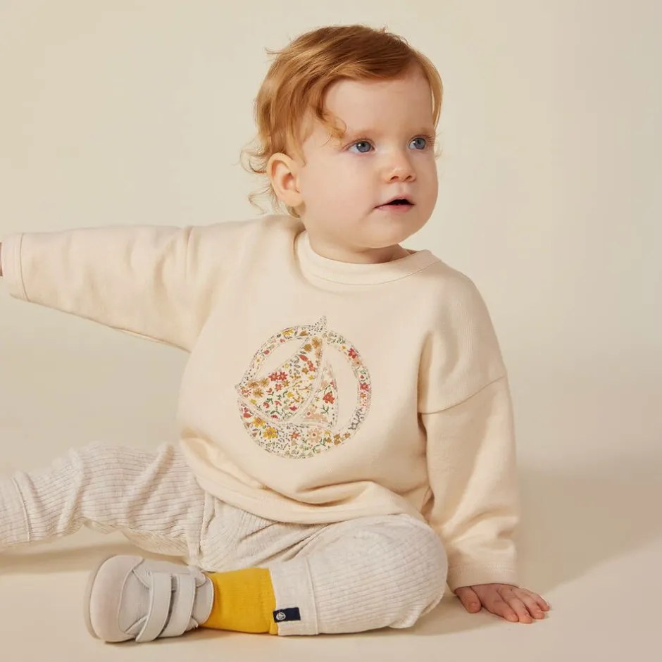 Petit Bateau Girls Ivory Organic Cotton Leggings Outlet