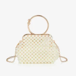 Junona Girls Ivory Pearl Bead Bag (12cm) Online