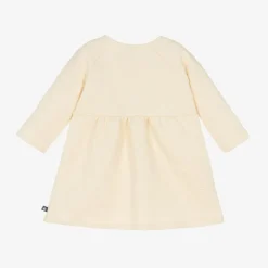 Petit Bateau Girls Ivory Quilted Heart Cotton Dress Clearance
