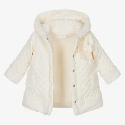 Patachou Girls Ivory Quilted Hooded Coat Sale