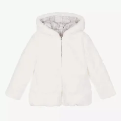 Lapin House Girls Ivory Reversible Faux Fur Jacket New