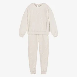 Mayoral Girls Ivory Ribbed Flower Tracksuit Clearance