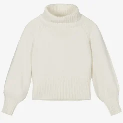 iDO Junior Girls Ivory Roll Neck Sweater Online