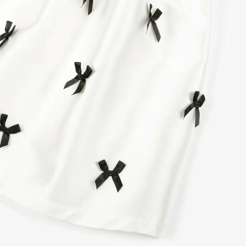 Phi Clothing Girls Ivory Satin Bow Dress Sale