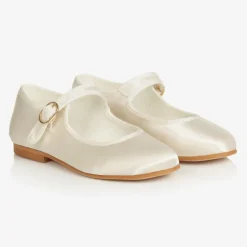 Beatrice amp; George Girls Ivory Satin Mary Jane Pumps Clearance