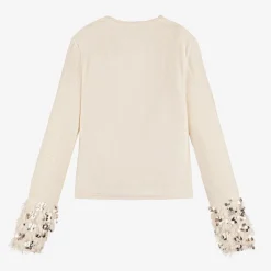 Fun amp; Fun Girls Ivory Sequin & Feather Top Outlet