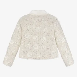 Mama Luma Girls Ivory Sequin Tweed Jacket Online