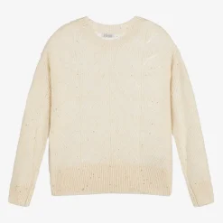 Mayoral Girls Ivory Sparkle Knit Sweater Outlet