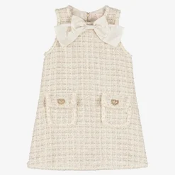 Tutu du Monde Girls Ivory Sparkly Tweed Dress