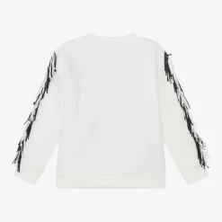 Stella McCartney Kids Girls Ivory Star Fringe Sweatshirt Discount
