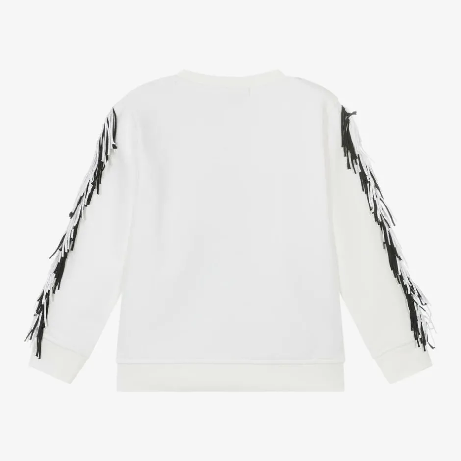 Stella McCartney Kids Girls Ivory Star Fringe Sweatshirt Discount
