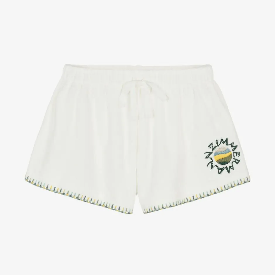 Zimmermann Girls Towelling Shorts Ivory