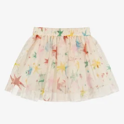 Stella McCartney Kids Girls Ivory Tulle Star Print Skirt Outlet