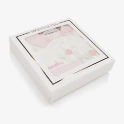 Monnalisa Girls Ivory Velour & Jersey Babysuit Set Hot