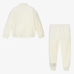 Guess Girls Ivory Velour Tracksuit Discount