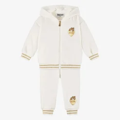Moschino Baby Girls Ivory Velour Tracksuit Best