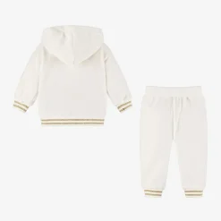 Moschino Baby Girls Ivory Velour Tracksuit Best
