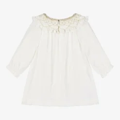 Tartine et Chocolat Girls Ivory Viscose Crêpe Dress