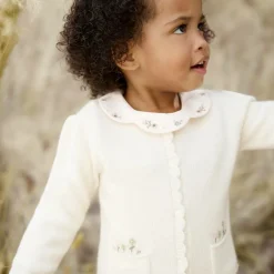 Tartine et Chocolat Girls Ivory Wool & Cashmere Knit Cardigan Online