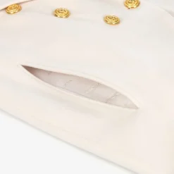 Balmain Girls Ivory Wool & Cashmere Cape Outlet