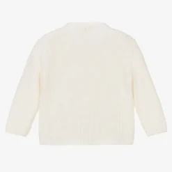 Moncler Enfant Girls Ivory Wool & Padded Cardigan New