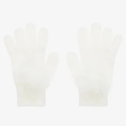 Catya Girls Ivory Wool Knit Pom-Pom Gloves Discount