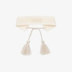 Stella Cove Girls Ivory Woven Tassel Bracelet Sale