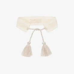 Stella Cove Girls Ivory Woven Tassel Bracelet Sale