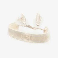 Stella Cove Girls Ivory Woven Tassel Bracelet Sale